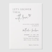 Paar Laten we ze douchen met Love Bridal Vellum Uitnodigingen (Voorkant)