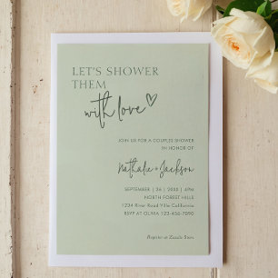 Paar laten we ze douchen Sage Green Bridal Kaart