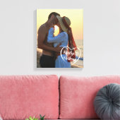 Paar liefde hart foto namen canvas afdruk (Insitu (Woonkamer))