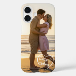 Paar liefde hart foto namen iPhone 16 hoesje