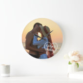 Paar liefde hart foto namen grote klok (Huis)