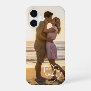 Paar liefde hart foto namen iPhone 16 hoesje