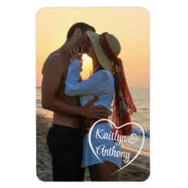 Paar liefde hart foto namen magneet