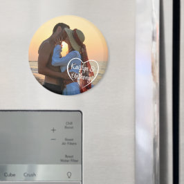 Paar liefde hart foto namen magneet