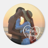 Paar liefde hart foto namen magneet (Voorkant)