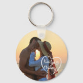 Paar liefde hart foto namen sleutelhanger (Voorkant)