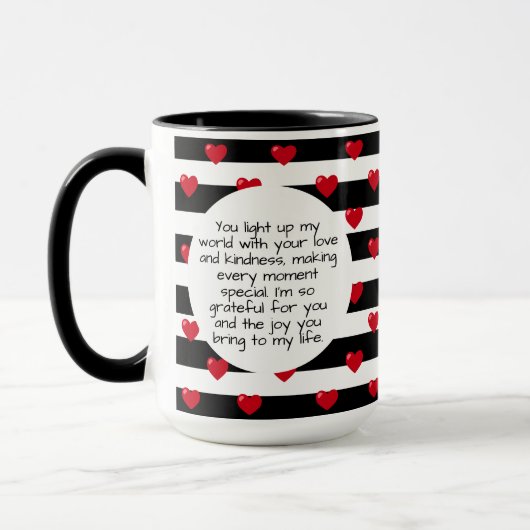 Paar liefde harten streep | Valentijnsdag Foto Mok (Links)