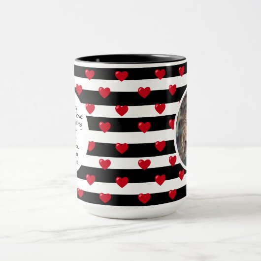 Paar liefde harten streep | Valentijnsdag Foto Mok (Midden)