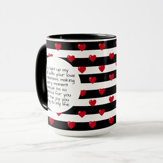 Paar liefde harten streep | Valentijnsdag Foto Mok (Voorkant links)