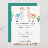 Paar Llama bruiloft uitnodiging Kaart (Voorkant / Achterkant)