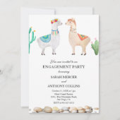 Paar Llama Verlovingsfeest Uitnodiging (Voorkant)
