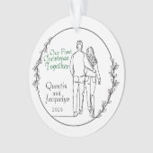 Paar lopen Eerste Kerst Acryl Ornament (voorkant)