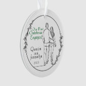 Paar lopen verloofd kerst acryl Ornament (voorkant)