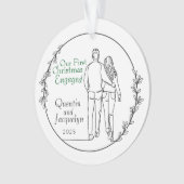 Paar lopen verloofd kerst acryl Ornament (voorkant)