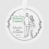 Paar lopen verloofd kerst acryl Ornament (voorkant)