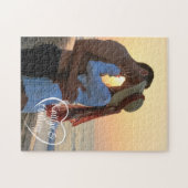 Paar Love Heart Foto gepersonaliseerd Legpuzzel (Horizontaal)