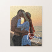 Paar Love Heart Foto gepersonaliseerd Legpuzzel (Verticaal)