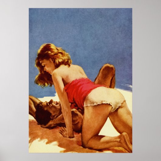 Paar Making Love - Retro Pulp Hoesje Art Poster (Voorkant)