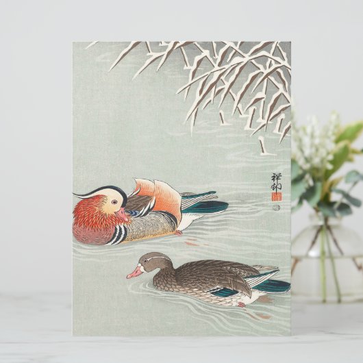 Paar Mandarin Duck Design | Ideale cadeaus (Staand voorkant)