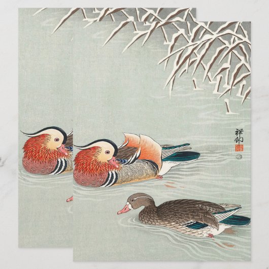 Paar Mandarin Duck Design | Ideale cadeaus (Voorkant / Achterkant)