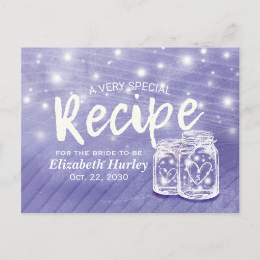 Paar Mason Jar String Light Vrijgezellenfeest Reci Uitnodiging Briefkaart (Voorkant)