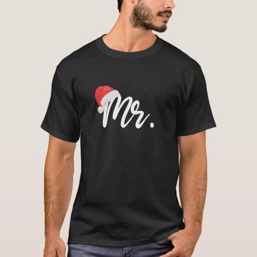 Paar Matching Mr en Mrs Christmas Long Sleeve T T-shirt (Voorkant)