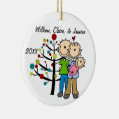 Paar met aangepast kinderdagverblijf keramisch ornament (Rechts)