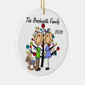 Paar met aangepaste feestdag voor Toddler Boy Keramisch Ornament (Rechts)