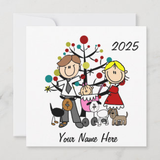 Paar met Baby Meisje Drie Honden Keramisch Ornamen