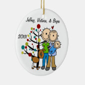 Paar met babyjongen en Aangepaste versiering van h Keramisch Ornament (Rechts)