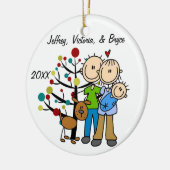 Paar met babyjongen en Aangepaste versiering van h Keramisch Ornament (Links)