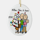 Paar met babymeisje en Aangepaste versiering van h Keramisch Ornament (Rechts)