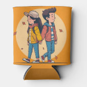 Paar met handen samen in de herfst blikjeskoeler (Voorkant)