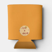 Paar met handen samen in de herfst blikjeskoeler (Achterkant)