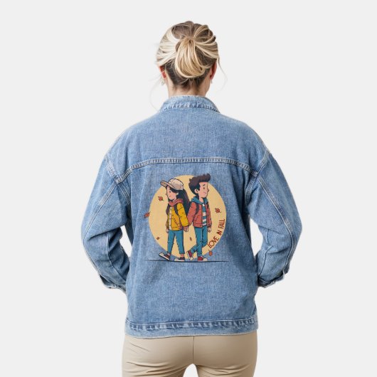Paar met handen samen in de herfst denim jacket (Model)