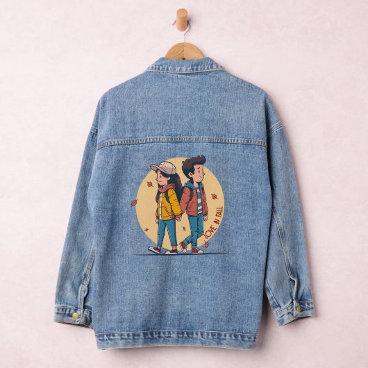 Paar met handen samen in de herfst denim jacket (Hangar)