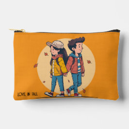 Paar met handen samen in de herfst etui