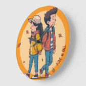 Paar met handen samen in de herfst grote klok (Hoek)