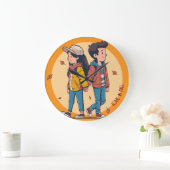 Paar met handen samen in de herfst grote klok (Huis)