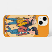 Paar met handen samen in de herfst iPhone hoesje (Achterkant horizontaal)