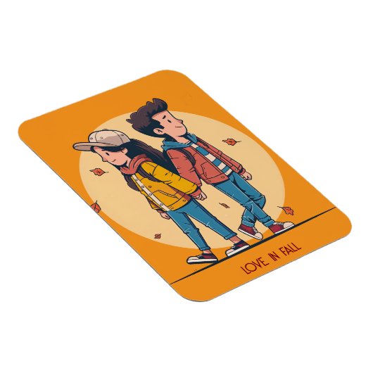 Paar met handen samen in de herfst magneet (Rechterzijde)