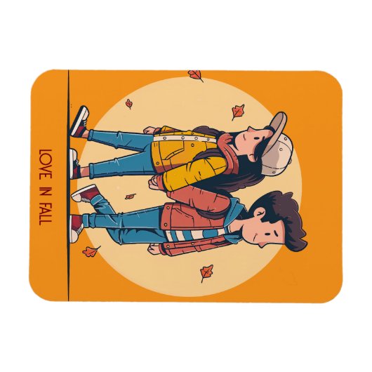 Paar met handen samen in de herfst magneet (Horizontaal)