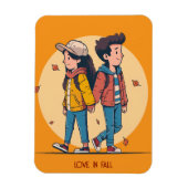 Paar met handen samen in de herfst magneet (Verticaal)