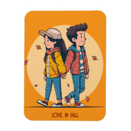 Paar met handen samen in de herfst magneet