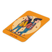 Paar met handen samen in de herfst magneet (Linkerzijde)