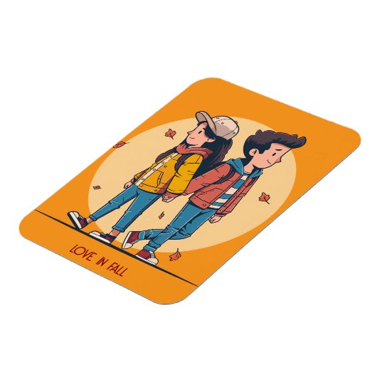 Paar met handen samen in de herfst magneet (Linkerzijde)