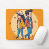 Paar met handen samen in de herfst muismat (Met muis)