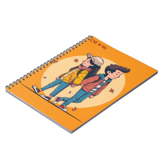 Paar met handen samen in de herfst notitieboek (Linkerzijde)