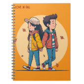 Paar met handen samen in de herfst notitieboek (Voorkant)