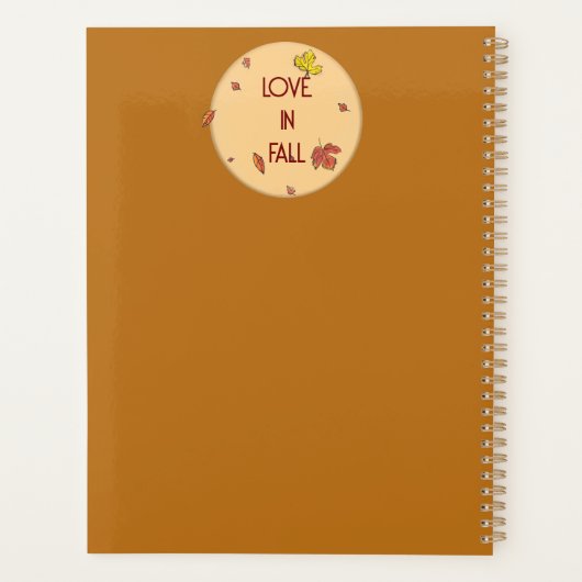 Paar met handen samen in de herfst planner (Achterkant)